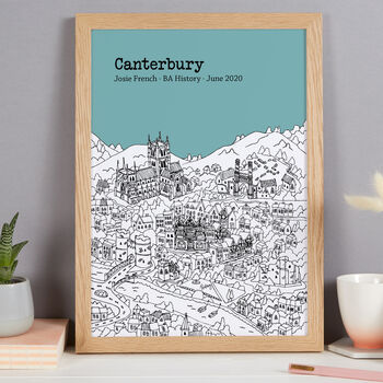 Personalised Canterbury Graduation Gift Print, 8 of 9