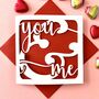 You And Me Papercut Anniversary Card, thumbnail 1 of 4