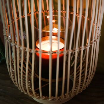 Hanging Rattan Lantern With Candle Holder, 2 of 5