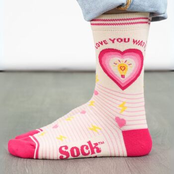 Love You Watts Combed Cotton Funny Ankle Socks Women's, 2 of 5