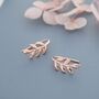 Sterling Silver Olive Leaf Mini Crawler Earrings, thumbnail 4 of 12