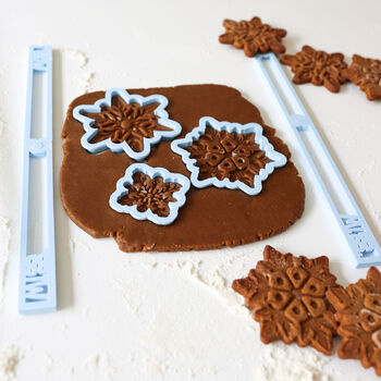 Scandi Gingerbread Snowflake Christmas Biscuit Baking And Decorating Kit, 7 of 9