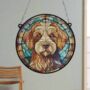 Labradoodle Stained Glass Effect Suncatcher, thumbnail 4 of 6