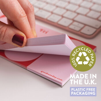 Keyboard Weekly Planner Pad | Pink And Red, 4 of 4