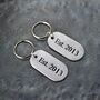 11th Anniversary Gift; Steel Dog Tag Key Ring, thumbnail 3 of 12