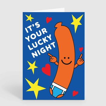 Funny Lucky Sausage Valentines Anniversary Love Card, 2 of 2