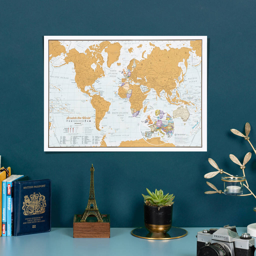 Personalized Scratch World Map Custom Large Scratch off Map in