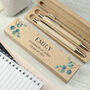 Personalised Botanical Wooden Pen And Pencil Set, thumbnail 3 of 8