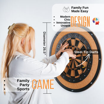 Dartboard Wall Art Game– Stylish Indoor Decor, 3 of 8