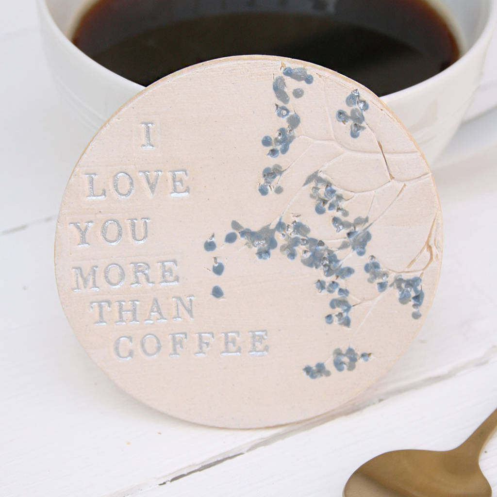 Coffee Lovers Floral Ceramic Coaster, 1 of 5