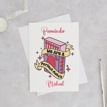 We Are The Perfect Match Personalised Valentine's Card, 3 of 8