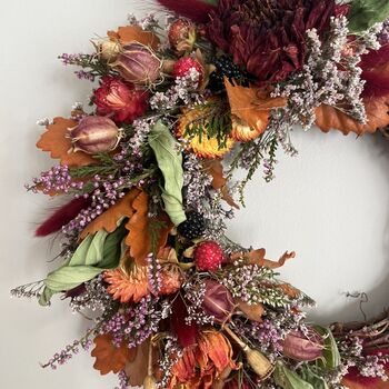 Dahlia, Heather And Blackberry Mini Autumn Wreath, 2 of 10