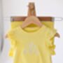 Personalised Embroidered Daisy Lace Trim T Shirt And Short Set, thumbnail 12 of 12