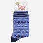 Blackbirds Fair Isle Women's Bamboo Socks Blue, thumbnail 4 of 4