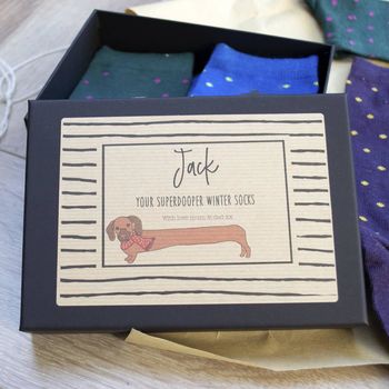 Personalised Sausage Dog Christmas Box, 2 of 2