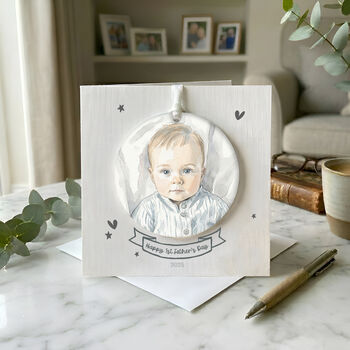 Personalised First Father's Day Card With Keepsake Plaque, 4 of 8