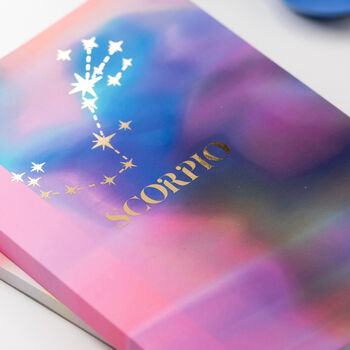 Scorpio Zodiac A5 Lined Luxury Notebook With Gold Foil, 6 of 6