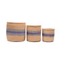 Huduma: Purple And Blue Stripe Woven Storage Basket, thumbnail 2 of 9