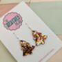 Gold, Silver And Red Christmas Tree Glitter Resin Earrings / Traditional Holiday Jewellery / Christmas Gift / Secret Santa Gift, thumbnail 4 of 10