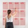 Monthly Undated A3 Wall Planner | 12 Pages | Pink And Red, thumbnail 1 of 7