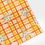 Cottagecore Gingham Flower Wrapping Paper Sheet, thumbnail 3 of 3