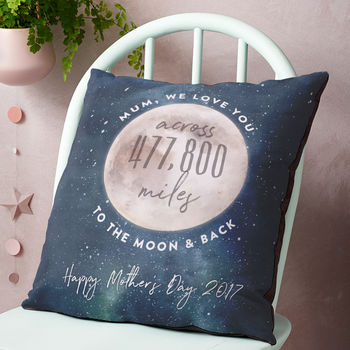 Love You Across The Miles To The Moon And Back Cushion, 3 of 10