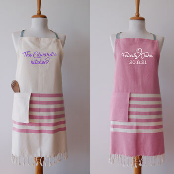 Personalised Cotton Apron And Cotton Tea Towel, 6 of 12