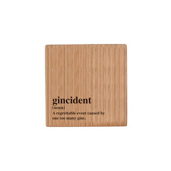 Loft 'Gincident' Square Oak Coaster, 2 of 2