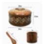 Wooden Handcrafted Round Spice Box With Spoon, thumbnail 4 of 5