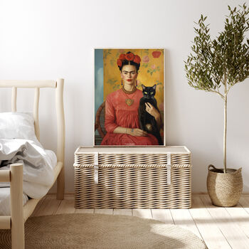 Frida Kahlo With Cat Art Print, 3 of 3