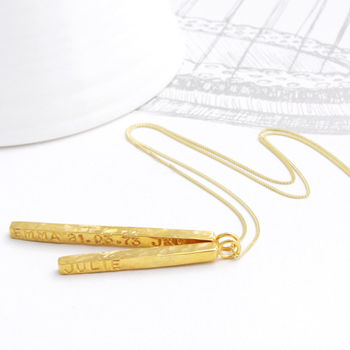 Personalised Solid Gold Bar Necklace, 3 of 9