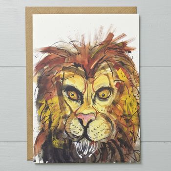 Lion Art Greeting Card, 2 of 2