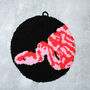 Pink And Red Snake Punch Needle Wall Art Hang, thumbnail 1 of 3