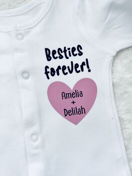 Personalised Twin Baby Grows | Twin Gifts, 5 of 9