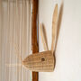 Handwoven Rattan Bunny Wall Sculpture, thumbnail 2 of 4