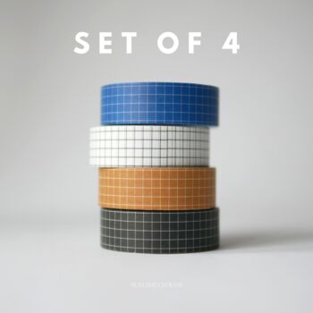 Set Of Four Grid Washi Tapes, 2 of 5