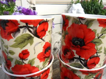 Set Of Four Gift Boxed Palace Mugs In Red Poppy Design, 5 of 9