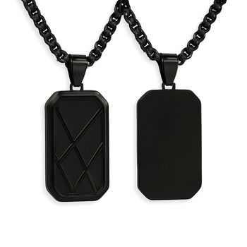 Personalised Men’s Contemporary Black Dog Tag Necklace, 4 of 6