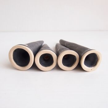 Handmade Black Ceramic Ring Holder Cones, 7 of 8