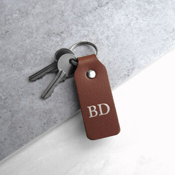 Handmade Personalised Initial Leather Keyring, 4 of 10