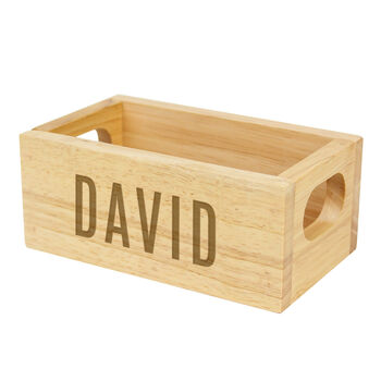 Personalised Mini Wooden Storage Desk Crate, 3 of 4