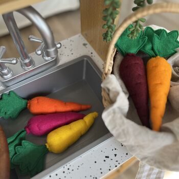 Rainbow Carrots Felt Food Play Set Of Five, 3 of 4