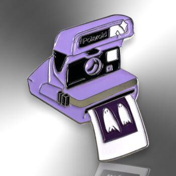 Retro Ghost Camera Halloween Enamel Pin Badge, Halloween Gifts, 3 of 8