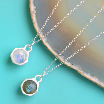 Moonstone And Labradorite Sterling Silver Earrings, 5 of 7
