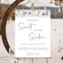 Wedding Choose A Seat Sign Purple And White Florals, thumbnail 3 of 6