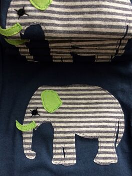 Elephant Applique Sleepsuit, 3 of 5