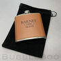 Personalised Tan Leather Wedding Gift Hip Flask, thumbnail 1 of 2