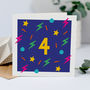 4th Birthday Card, Unisex Card For Four Year Old, thumbnail 1 of 4