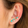 Free Spirit Turquoise Silver Ear Climber Earrings, thumbnail 1 of 7