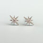 Sterling Silver Crystal Detail Star Stud Earrings, thumbnail 3 of 6